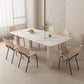 Modern Style 1/4/5/7 Pieces Dining Table Rectangle Stone Furniture in White Clearhalo 'Dining Room Sets' 'Dining Tables & Seating' 'dining_room_set' 'furn' 'furn_dining_room_set' 'Furniture' 'Kitchen & Dining Furniture' 1200x1200_b24b8860-961f-47a7-9e40-60a8f80acfb0