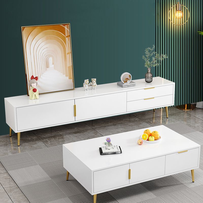 Faux Wood TV Console Contemporary TV Media Stand with Drawers Clearhalo 'furn' 'furn_tv_stands_entertainment_centers' 'Furniture' 'Living Room Furniture' 'TV Stands & Entertainment Centers' 'TV Stands & Media Storage Furniture' 'tv_stands_entertainment_centers' 1200x1200_b24e698c-2d71-4ca0-a458-411e9cfa5a5e