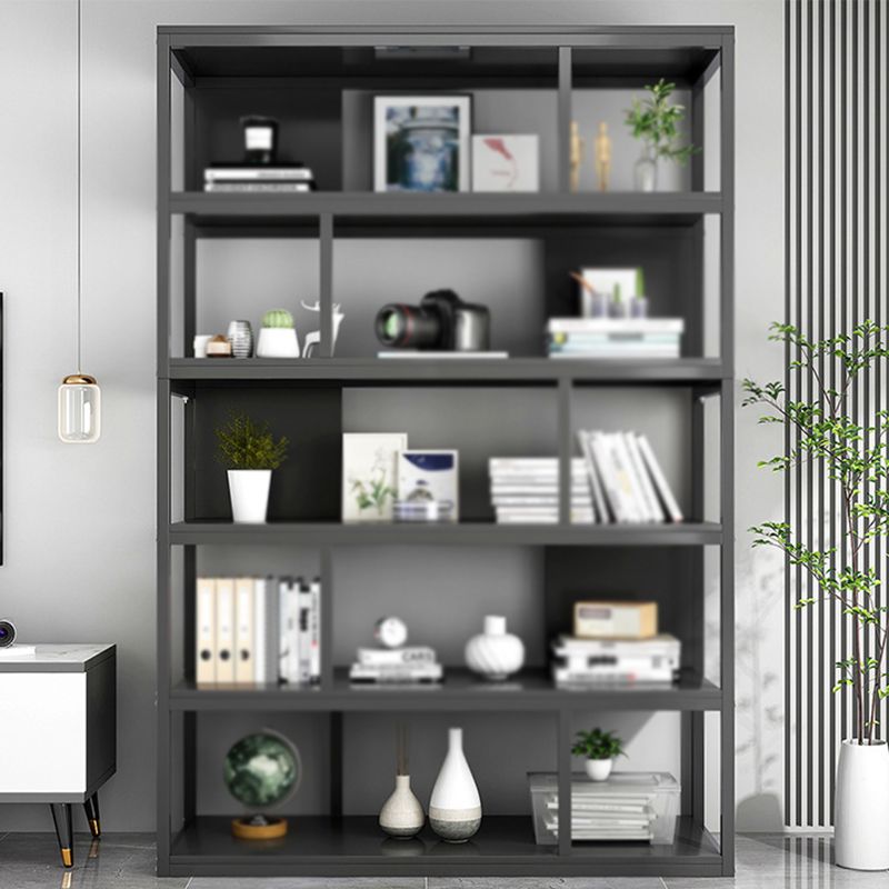 Industrial Metal Etagere Bookcase Open Back Bookshelf for Home Office Clearhalo 'Bookcases' 'Furniture' 'furniture_bookcases' 'kitchen' 'kitchen_bookcases' 'Living Room Furniture' 'Office Furniture' 1200x1200_b24e8f4d-0a3e-47dd-b394-d3f57c066dff