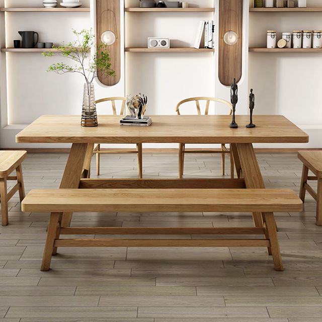 Rectangle Trestle Dining Site Table Solid Woodl Dining Room Collection for Indoor Clearhalo ' dining_table' 'Dining Tables & Seating' 'Dining Tables' 'furn' 'furn_dining_table' 'Furniture' 'furniture_dining_table' 'Kitchen & Dining Furniture' 'kitchen&dining_furn' 'kitchen' 'kitchen_dining_table' 1200x1200_b24ff386-a9a9-412b-ad4e-13c28adaaca4