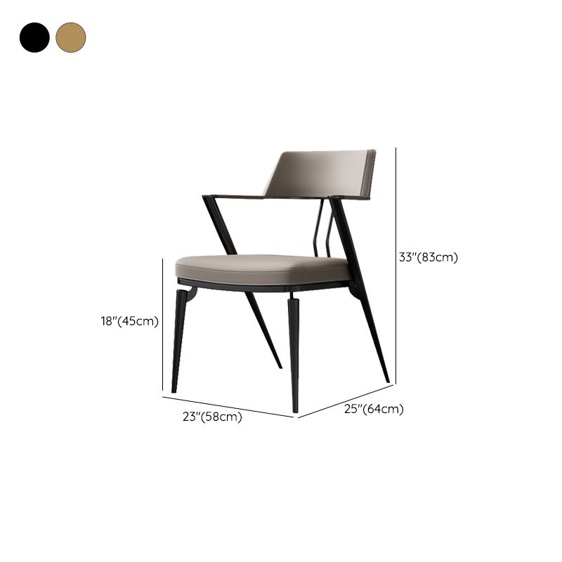 Contemporary Kitchen Dining Arm Chair Metal Legs Upholstered Chair Clearhalo 'Dining Chairs' 'Dining Tables & Seating' 'dining_chair' 'furn' 'furn_dining_chair' 'Furniture' 'Kitchen & Dining Furniture' 1200x1200_b252740a-1d44-458b-9adf-3ee502319c8b