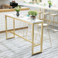 Glam Wood Counter Table with Rectangle Table Top Trestle Table - 41.3" H Clearhalo 'Bar Furniture' 'Bar Tables' 'bar_tables' 'furn' 'furn_bar_tables' 'Furniture' 'furniture_bar_tables' 'Kitchen & Dining Furniture' 1200x1200_b2555d43-3388-4959-84e2-aefa0f68061c