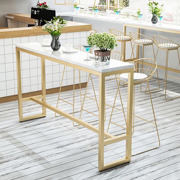 Glam Wood Counter Table with Rectangle Table Top Trestle Table - 41.3" H Clearhalo 'Bar Furniture' 'Bar Tables' 'bar_tables' 'furn' 'furn_bar_tables' 'Furniture' 'furniture_bar_tables' 'Kitchen & Dining Furniture' 1200x1200_b2555d43-3388-4959-84e2-aefa0f68061c