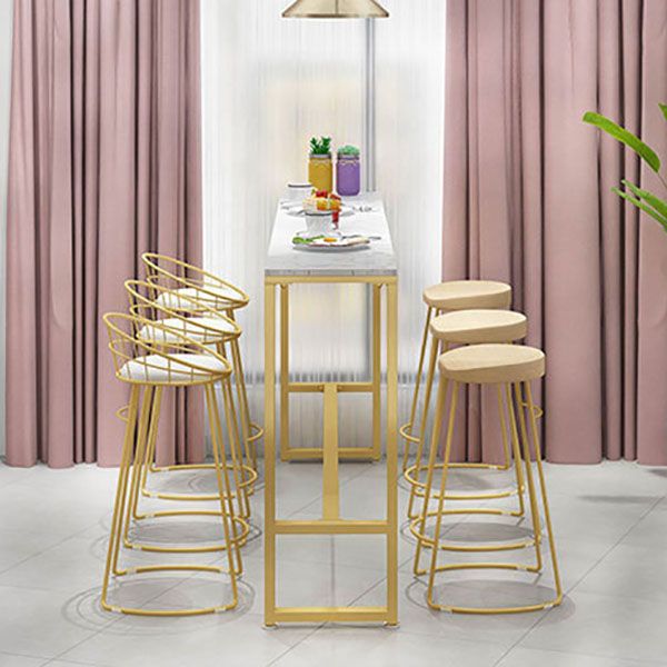 Rectangular Artificial Marble Bar Table Luxurious Bistro Table with Double Pedestal Clearhalo 'Bar Furniture' 'Bar Tables' 'bar_tables' 'furn' 'furn_bar_tables' 'Furniture' 'Kitchen & Dining Furniture' 1200x1200_b256e2a9-ada5-4958-8030-8fe383b73a38