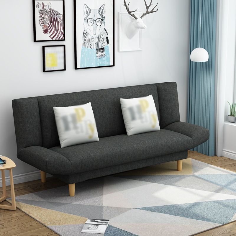 Linen Armless Sleeper with 2 Pillows Back for Apartment 29.53" Clearhalo 'furn' 'furn_sofas' 'Furniture' 'Living Room Furniture' 'Sofa' 'sofas' 1200x1200_b257cc65-dc1e-4713-8b79-6201f2851ef3