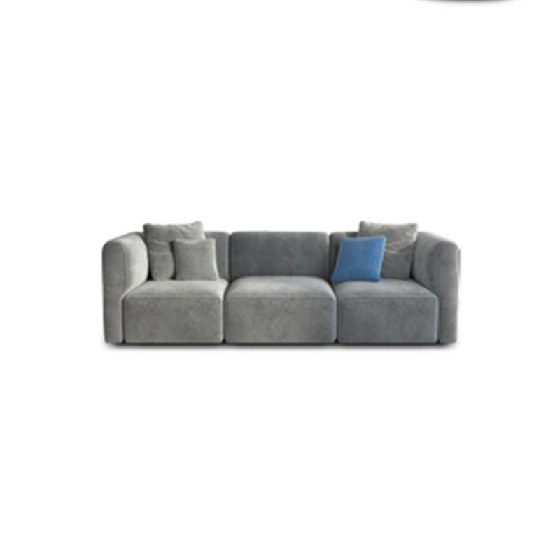 Velvet One Arm Sectional Sofa 27.56"High Tight Back Sofa for Living Room Clearhalo 'furn' 'furn_sectionals' 'Furniture' 'furniture_sectionals' 'Living Room Furniture' 'Sectionals' 1200x1200_b257f7cb-8d14-4f4e-bdfb-fcc342ebd506