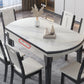 Foldable Dinette Table with Wood Base Modern Stone Top Dining Table Clearhalo 'Dining Tables & Seating' 'Dining Tables' 'dining_table' 'furn' 'furn_dining_table' 'Furniture' 'Kitchen & Dining Furniture' 1200x1200_b2580c83-8557-4bf3-a690-1f313860f04e