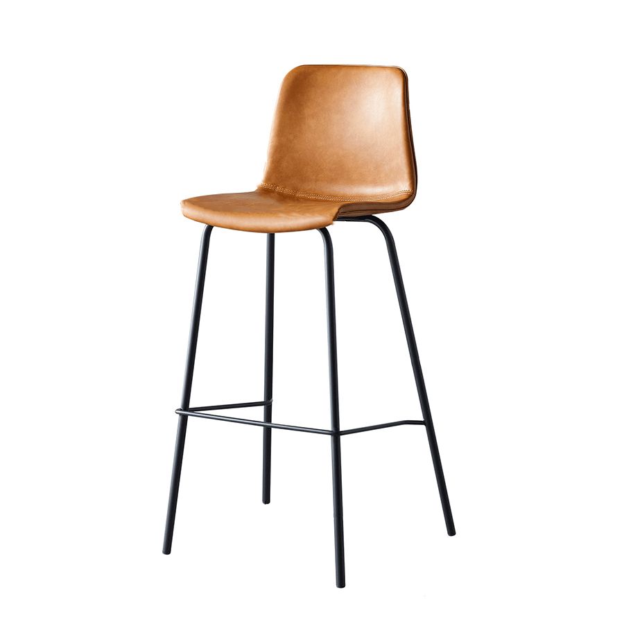 Industrial Upholstered Distressed Quilted Barstool Indoor Tall Stool with Bucket Seat Clearhalo 'Bar Furniture' 'Bar Stools' 'bar_stools' 'furniture_bar_stools' 'Kitchen & Dining Furniture' 'kitchen&dining_furn' 'kitchen' 'kitchen_furn' Furniture' 1200x1200_b2582f57-4aea-45a6-bc81-8678095e5676