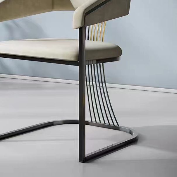 Glam Küchenseitenstuhl Gold Basis offener Essarm Stuhl