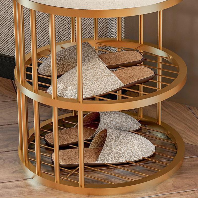 Glam Cylinder Shape Pouf Chair Plain Velvet with Bottom Rack Storage Pouf Clearhalo 'furn' 'furn_ottomans_poufs' 'Furniture' 'Living Room Furniture' 'Ottomans & Poufs' 'ottomans_poufs' 1200x1200_b2593da7-dcef-4b67-aaf8-7eb625042ae6