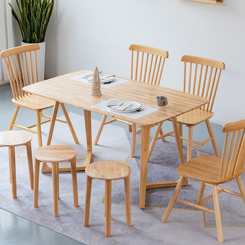 Contemporary Rectangle Dining Table Rubberwood Solid Wood Table with Double Pedestal Clearhalo ' dining_table' 'Dining Tables & Seating' 'Dining Tables' 'furn' 'furn_dining_table' 'Furniture' 'furniture_dining_table' 'Kitchen & Dining Furniture' 'kitchen&dining_furn' 'kitchen' 'kitchen_dining_table' 1200x1200_b25963a3-69d4-4155-a6b9-d22cec51bab9