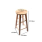 Taburete redondo moderno sin respaldo, taburete de bar de madera maciza de roble en color natural