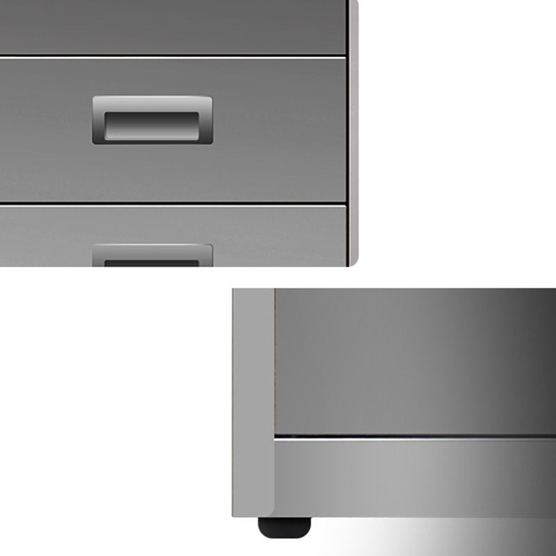 Scrivania in acciaio inossidabile a forma di rettangolare con gambe metalliche