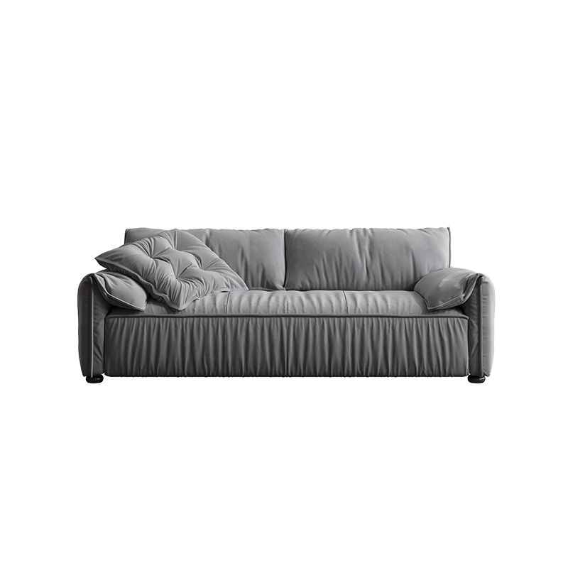 Sofá estándar de espalda apretada de la playa 33.46 "Sofá de brazo superior de almohada de terciopelo alto, gris