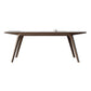 Mesa de comedor rectangular industrial Mesa de piedra sinterizada con patas de madera