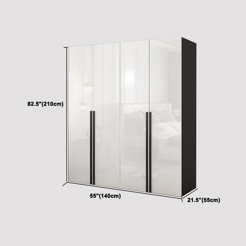 Mirrored Finish Wardrobe Armoire Modern Style Engineered Wood Wardrobe Clearhalo 'Armoires & Wardrobes' 'armoires_wardrobes' 'Bedroom Furniture' 'furn' 'furn_armoires_wardrobes' 'Furniture' 1200x1200_b25f6586-09f1-4a65-94a8-4a600ecd6643