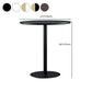 Round Dining Table Modern Wood Tabletop with Metal Pedestal Base