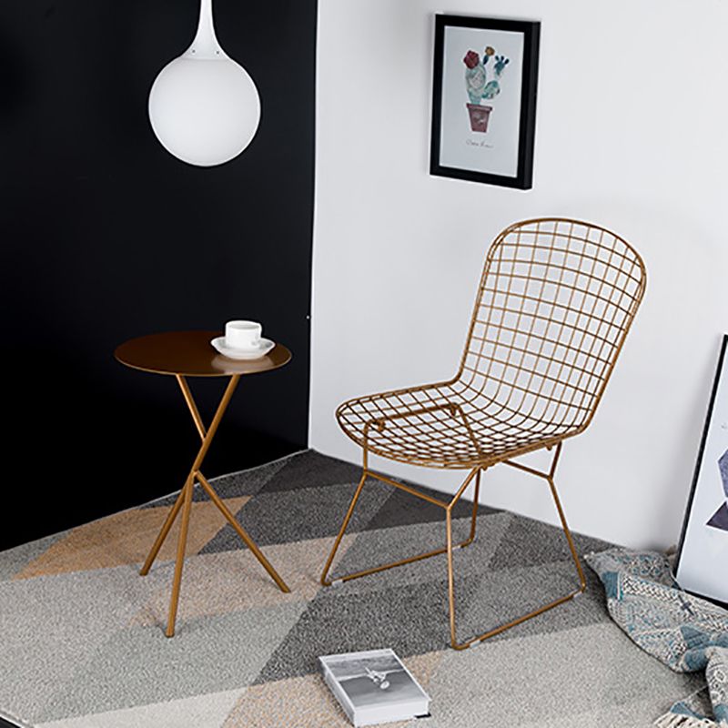 Mid-Century Round Side End Table Metal Cross Legs End Table, 22.8" Tall Clearhalo 'Coffee & Accent Tables' 'End & Side Tables' 'end_side_tables' 'furn' 'furn_end_side_tables' 'Furniture' 'Living Room Furniture' 1200x1200_b261ffea-fc0f-4214-a5c4-f33548bd539e