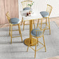 1/2/3/5 Pcs Bar Set with Stone Top Pub Table and Metal Stools for Home