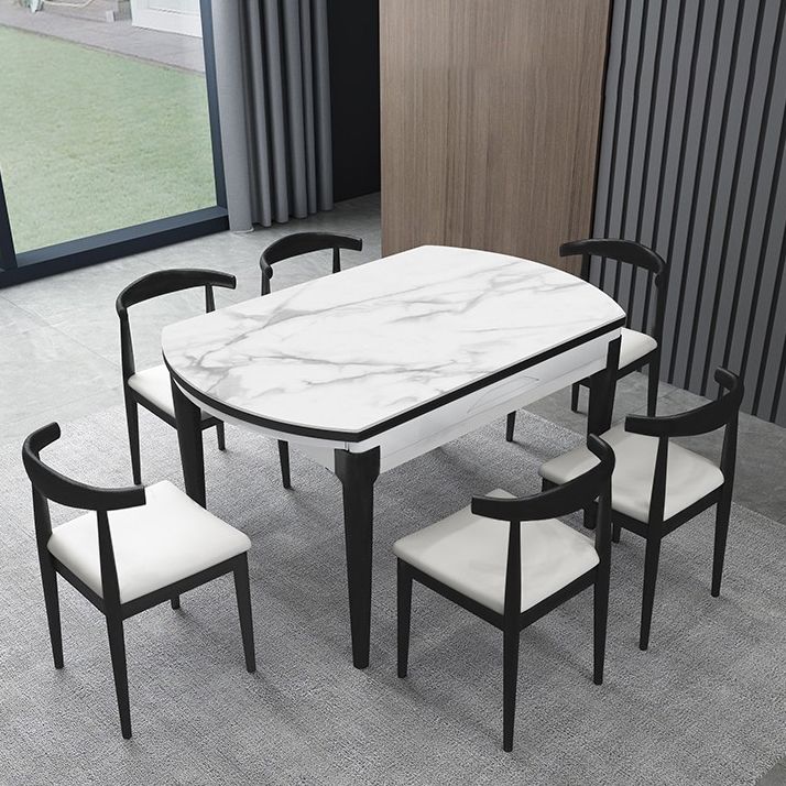 Contemporary Style 53'' Dining Table 4 Legs Dining Site Table with Drop-Leaf Clearhalo ' dining_table' 'Dining Tables & Seating' 'Dining Tables' 'furn' 'furn_dining_table' 'Furniture' 'furniture_dining_table' 'Kitchen & Dining Furniture' 'kitchen&dining_furn' 'kitchen' 'kitchen_dining_table' 1200x1200_b262b729-73e8-4b1b-965d-b3a51dd21c93