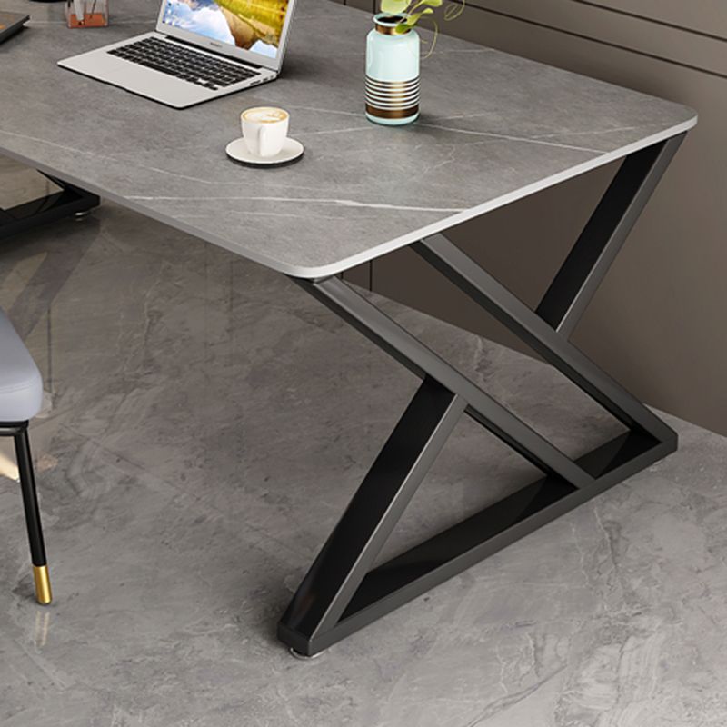 Stein rechteckiger Schreibtisch Industrial 29,53 "hoher Büroschreibtisch mit Schlittenbasis