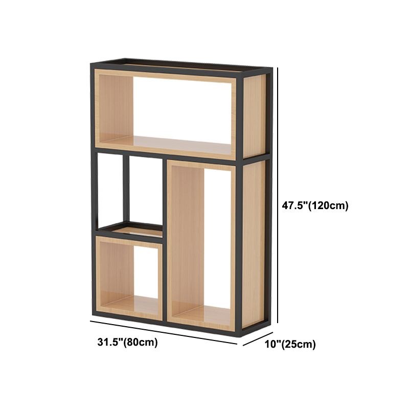 Industrial Open Etagere Bookshelf Iron Frame Solid Wood Shelf Bookshelf Clearhalo 'Bookcases' 'furn' 'furn_bookcases' 'Furniture' 'furniture_bookcases' 'kitchen' 'kitchen_bookcases' 'Living Room Furniture' 'Office Furniture' 1200x1200_b2643f45-b597-47cb-807f-fb6b7e648e8e