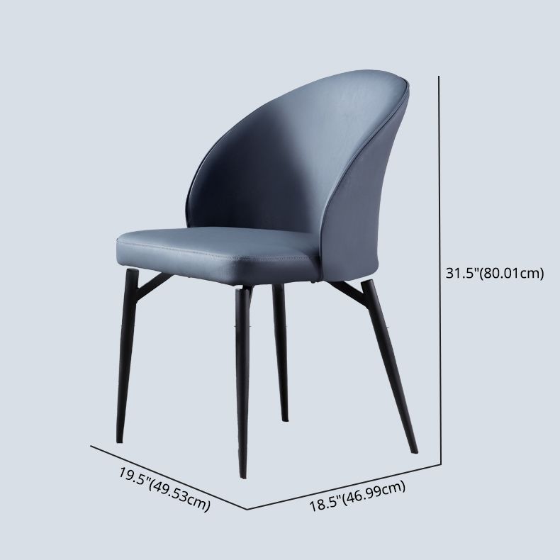 Metal Base Indoor Chair 20'' Wide Parsons Leather Chair for Restaurant Clearhalo ' kitchen&dining_furn' 'Dining Chairs' 'Dining Tables & Seating' 'dining_chair' 'Furniture' 'furniture_dining_chair' 'Kitchen & Dining Furniture' 'kitchen' 1200x1200_b2657a15-5dd3-49f5-a381-912c4a9dfcb4