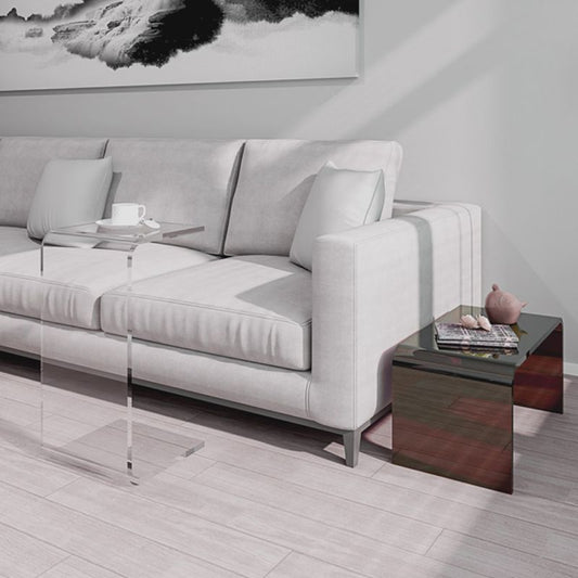 Tavolo laterale da 11 "Tavolino a piedistallo ampio tavolino acrilico