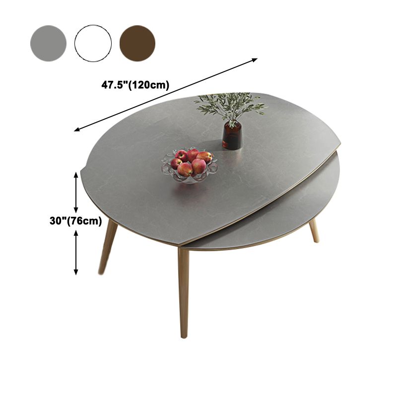 Modern Adjustable Dining Table Stone and Solid Wood Tripod Home Kitchen Table Clearhalo 'Dining Tables & Seating' 'Dining Tables' 'dining_table' 'furn' 'furn_dining_table' 'Furniture' 'furniture_dining_table' 'Kitchen & Dining Furniture' 'kitchen' 'kitchen_dining_table' 1200x1200_b26645e6-075d-4f81-b21a-27ba48dcad63