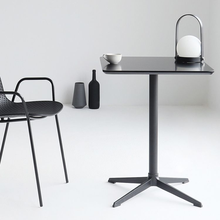 Metal Industrial Square Dining Table Solid Wood Top Table with Pedestal Clearhalo ' dining_table' 'Dining Tables & Seating' 'Dining Tables' 'furn' 'furn_dining_table' 'Furniture' 'furniture_dining_table' 'Kitchen & Dining Furniture' 'kitchen&dining_furn' 'kitchen' 'kitchen_dining_table' 1200x1200_b266b256-a4bd-4fc4-b518-7f69c570a074