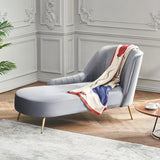 Glam with Arms Solid Color Chaise Round Arms for Bedroom Living Room Clearhalo 'Chairs & Seating' 'Chaise Lounge' 'chaise_lounge' 'furn' 'furn_chaise_lounge' 'Furniture' 'Living Room Furniture' 1200x1200_b2696933-8a66-45ec-844a-b2de12fb11da