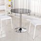 Modern Style Glass Kitchen Dining Room Table Round Table with Tulip Base Clearhalo ' dining_table' 'Dining Tables & Seating' 'Dining Tables' 'furn' 'furn_dining_table' 'Furniture' 'furniture_dining_table' 'Kitchen & Dining Furniture' 'kitchen&dining_furn' 'kitchen' 'kitchen_dining_table' 1200x1200_b26a0d6c-749a-43f4-bcc8-c50cff7b8caa
