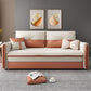 Glam Upholstered Futon Chair Faux leather Square Arms Sleeper Sofa Clearhalo 'furn' 'furn_futons' 'Furniture' 'Futons & Daybeds' 'Futons' 'Living Room Furniture' 1200x1200_b26d157b-a219-46b1-b54a-6451edcdf687
