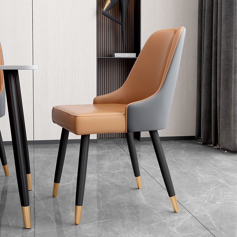 Scandinavian Design Upholstered Armless Dining Chairs Solid Back Dining Side Chair Clearhalo ' kitchen&dining_furn' 'Dining Chairs' 'Dining Tables & Seating' 'dining_chair' 'furn' 'furn_dining_chair' 'Furniture' 'furniture_dining_chair' 'Kitchen & Dining Furniture' 'kitchen' 1200x1200_b26d8bdc-9955-4587-8d39-b26ef3a62785
