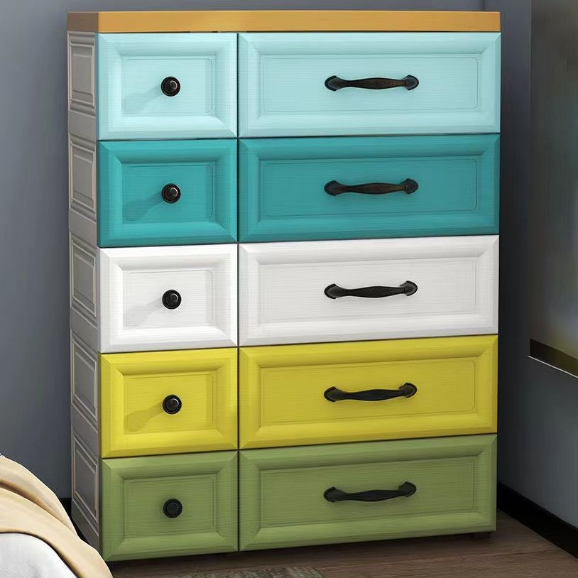 Modern Wardrobe Plastic 10-drawer Wardrobe Closet,29.53" D x 13.78" W x 39.37" H Clearhalo 'Armoires & Wardrobes' 'armoires_wardrobes' 'Bedroom Furniture' 'furn' 'furn_armoires_wardrobes' 'Furniture' 1200x1200_b2700cd9-602f-4f3c-820f-3e3fd255f9be