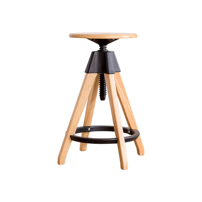 Adjustable Height Counter Stools Industrial Wood Bar Stools with Round Seat Clearhalo 'Bar Furniture' 'Bar Stools' 'bar_stools' 'furn' 'furn_bar_stools' 'furniture_bar_stools' 'Kitchen & Dining Furniture' 'kitchen&dining_furn' 'kitchen' 'kitchen_furn' Furniture' 1200x1200_b27085b4-a5ca-4ed8-a202-f7c957eff408
