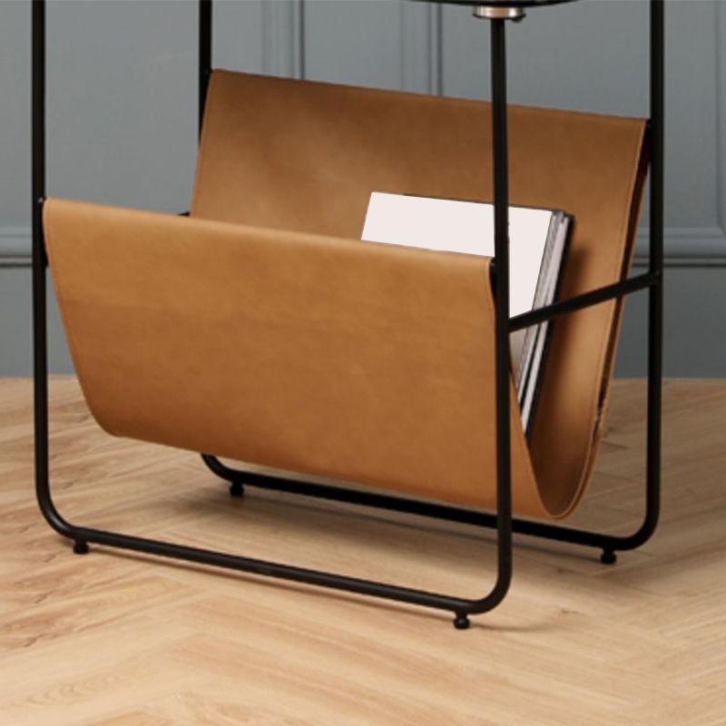 Tabella superiore in vetro rettangolare 26.38 "W x 14.96" D x 23.23 "TABELLO DI FINE H con scaffale