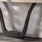 Half Moon Shape Contemporary Console Table Stone White/Black Console Sofa Table