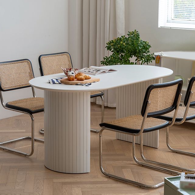 Solid Wood Contemporary Free Form Dining Table Marble Top Table for Dining Room Clearhalo ' dining_table' 'Dining Tables & Seating' 'Dining Tables' 'Furniture' 'furniture_dining_table' 'Kitchen & Dining Furniture' 'kitchen&dining_furn' 'kitchen' 'kitchen_dining_table' 1200x1200_b271f5cf-2a8b-4058-bc11-94e8453a7c6b