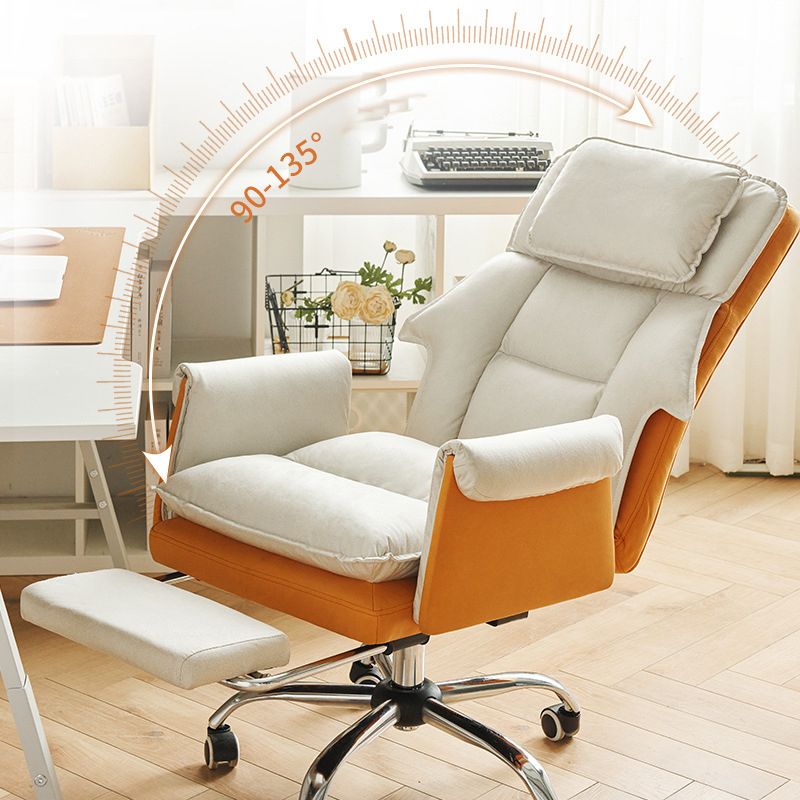 Executive Ergonomic Computer Chair Chrome Metal Base Contemporary Office Chair Clearhalo 'furn' 'furn_office_chair' 'Furniture' 'Office Chairs' 'Office Furniture' 'office_chair' 1200x1200_b2722a0b-d880-4e15-98a9-ec1837733e33