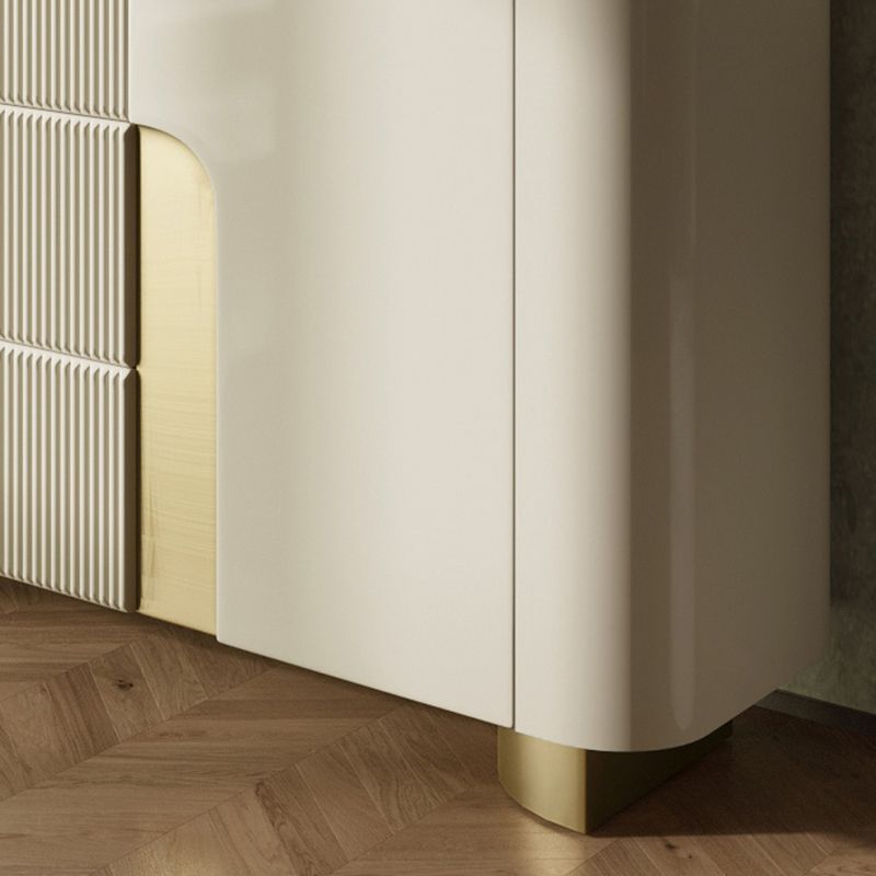 Glam Sideboard Buffet Cabinets Buffet Sideboard with 2 Doors and 3 Drawers Clearhalo 'buffet_sideboard' 'Buffets & Sideboards' 'furn' 'furn_buffet_sideboard' 'Furniture' 'Kitchen & Dining Furniture' 1200x1200_b2725d0c-40c9-481b-97dd-7bfe34cb7e04