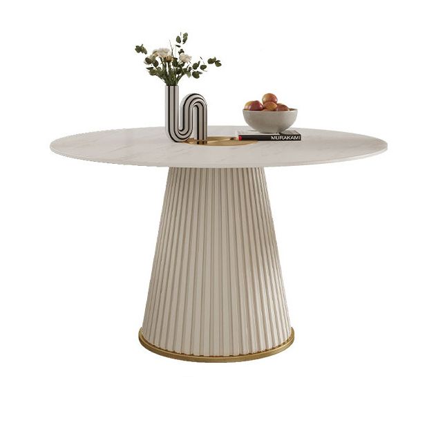Nordic Round Sintered Stone Dining Table for 4/6 with Pedestal Base Dining Setfor Restaurant Clearhalo 'Dining Room Sets' 'Dining Tables & Seating' 'dining_room_set' 'furn' 'furn_dining_room_set' 'Furniture' 'furniture_dining_room_set' 'Kitchen & Dining Furniture' 'kitchen&dining_furn' 'kitchen' 1200x1200_b2728fc3-e40c-4616-afc7-fdc65cedf3ea