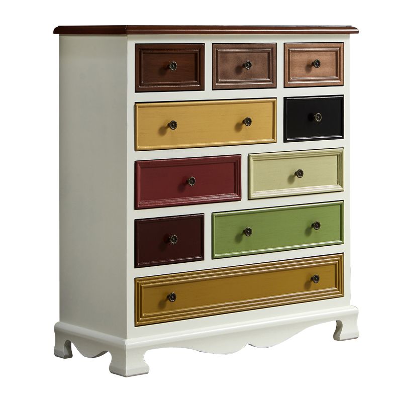 Cómoda de almacenamiento para dormitorio náutico, cómoda vertical de madera con cajones