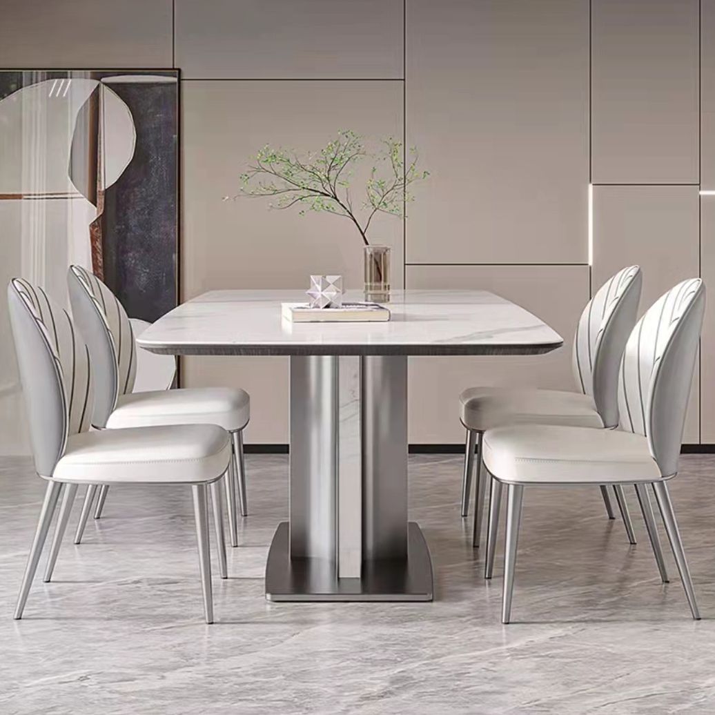 白い椅子のあるキッチンダイニングセット1/5/6/7ピースモダンディネットセット