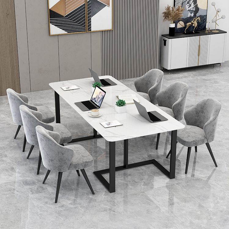 Mesa de reunión rectangular de la oficina en casa escritura de escritura fija de lujo