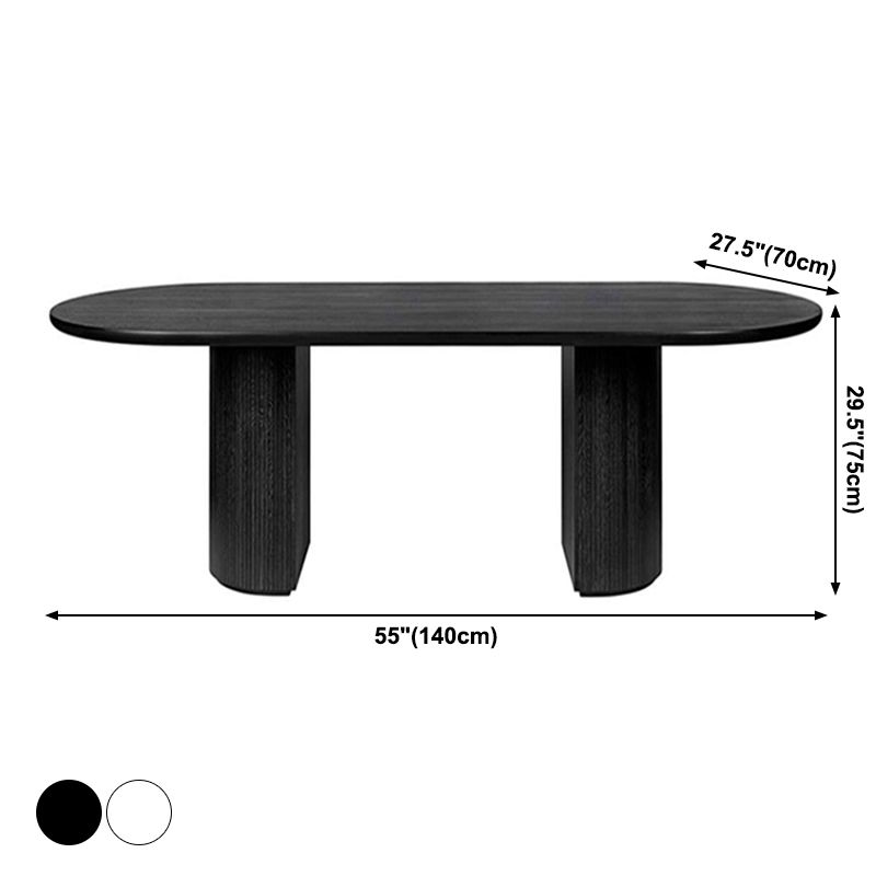 Oval Double Pedestal Dining Site Table Contemporary Style Dinette Table Clearhalo ' dining_table' 'Dining Tables & Seating' 'Dining Tables' 'furn' 'furn_dining_table' 'Furniture' 'furniture_dining_table' 'Kitchen & Dining Furniture' 'kitchen&dining_furn' 'kitchen' 'kitchen_dining_table' 1200x1200_b27427f5-0e68-46b9-92e6-f8ecc9ee33e6