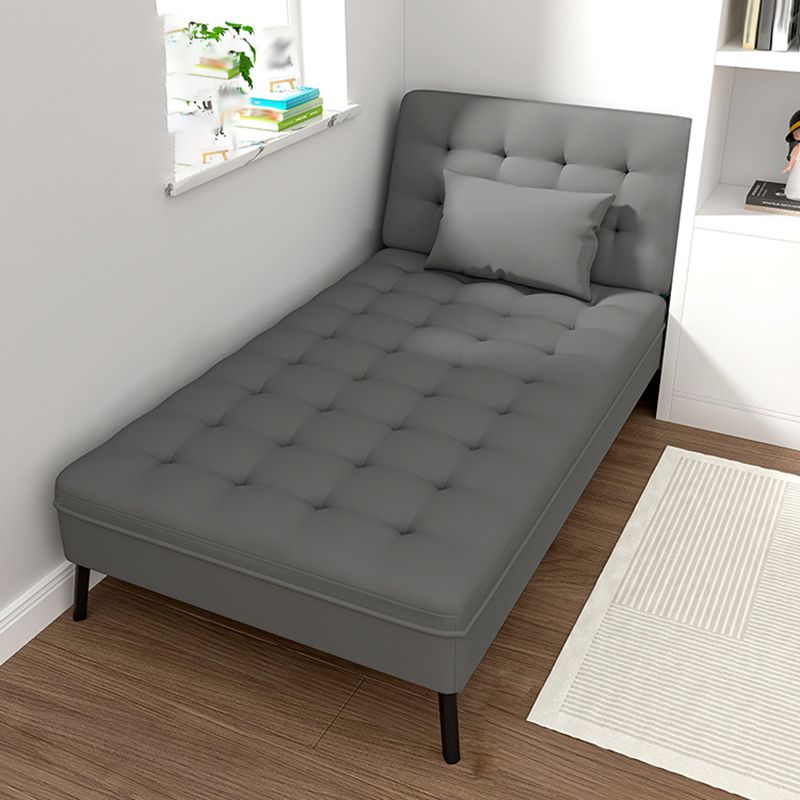 Modern Adjustable Standard Yoga Chaise with Accent Pillows Faux Leather Lounge Chair