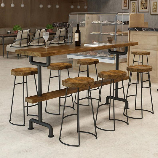 Contemporary Backless Dining Stools Solid Wood Bar Stools with Footrest Clearhalo 'Bar Furniture' 'Bar Stools' 'bar_stools' 'furn' 'furn_bar_stools' 'Furniture' 'Kitchen & Dining Furniture' 1200x1200_b274df03-13f8-46af-a71b-f05699c0e96c