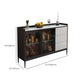Glam Cabinets Buffet Stand 3 Drawers Glass Doors Buffet Sideboard Clearhalo 'buffet_sideboard' 'Buffets & Sideboards' 'furn' 'furn_buffet_sideboard' 'Furniture' 'Kitchen & Dining Furniture' 1200x1200_b27530fa-9022-4174-8e74-9eaf030e50a3