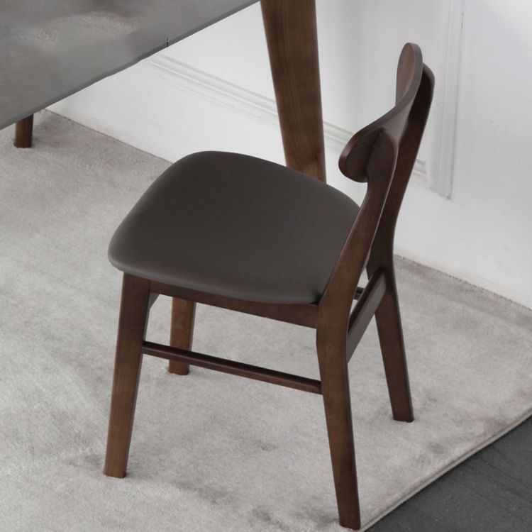 Wood Kitchen Dining Side Chair Open Back Dining Side Chair in Brown Clearhalo 'Dining Chairs' 'Dining Tables & Seating' 'dining_chair' 'furn' 'furn_dining_chair' 'Furniture' 'Kitchen & Dining Furniture' 1200x1200_b275c252-c896-4cde-a25a-72bb55afbf32